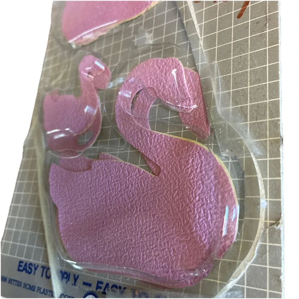 Vintage Bathtub Appliques Swan Pink 11 Pc Better Home 1996 NEW  *Open Box